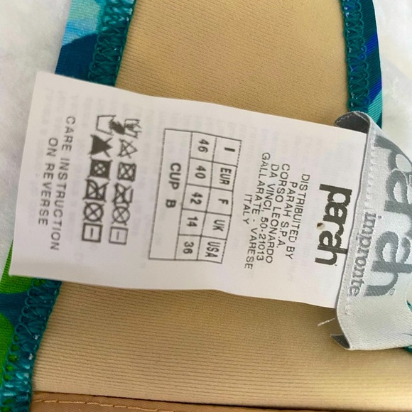 PARAH ITALIAN SWIMSUIT ELEGANCE SEA GREEN NEW - Picture 10 of 15